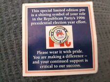 Vintage 1996 Republican National Committee Enamel Brass Lapel Pin picture