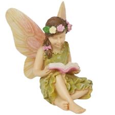 Fairy Girl Reading Miniature Figurine Garden Accessory Dollhouse Decor Ornament picture