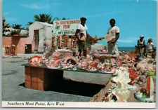 Vintage Postcard Southern Most Point Key West Whitehead Street Conch Shells picture