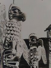 Vintage postcard. Totem poles. Albert Bay. British Columbia RPPC (L6) picture