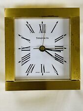 Tiffany & Co. Portfolio Brass Quartz Desk Roman Numeral Clock ref: 200076 picture