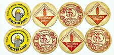 Set Of 8 - Antique German Beer Cardboard Coasters - 4 Inch - Double Sided picture