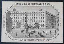 HOTEL DE LA MINERVE 1883 ROME ITALY Roma Italy visit card business card picture