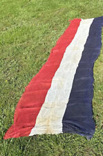 Antique Patriotic American Red White & Blue Cloth Linen Bunting 120