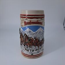 Vintage 1985 Budweiser Christmas Ceramic Stein - Ceramarte - Clydesdales 50th picture