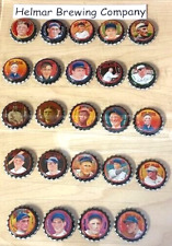 24 Different Helmar Hall of Fame Baseball Beer Bottle Caps Uncrimped Free Shpg picture