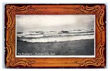 1919 Michigan City, IN Postcard- THE BREAKERS Lake Michigan Waves Framed picture