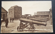 Forewall Battery, Edinburgh castle, Mons Meg and cannon, St M's Chapel postcard picture