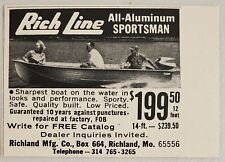 1968 Print Ad Rich Line All Aluminum Sportsman Boats Richland,Missouri picture