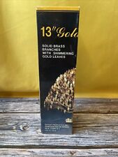 MCM Twisted Wire W/Gold Leaves Good Luck Money Tree On Base 13” New In Box picture