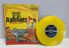 1961 SONGS OF THE FLINTSTONES 78 RPM Yellow Vinyl Record #680 Golden Record 1961 picture