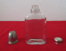 Antique Clear Glass Hip Flask 5.75