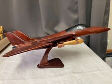 F14 Tomcat Fighter Jet Mahogany Wood Desktop Airplane Model 19 x 12 x 8.5 inches picture