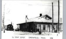 GREENFIELD TN TRAIN DEPOT postcard rppc ic rr illinois central railroad station picture