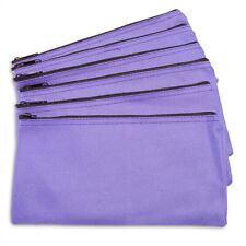 DALIX Zipper Bank Deposit Money Bags Cash Coin Pouch 6 Pack in Purple picture