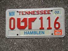 Tennessee 2002 University of TN.  license plate #  116 picture