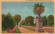 Vintage Postcard 1953 Entrance To Liberty Park Salt Lake City Utah Deseret Book picture