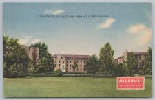 Linen~School of Ozarks From Lawn Hollister Missouri~Vintage Postcard picture