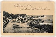 1916 Bathsheba Coast, Barbados PC boats along railroad by coast Knight & Co. 33 picture