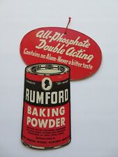 Rare Vintage Rumford Baking Powder Advertisement Sign Cardboard 9 3/4