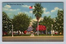 Sebring FL- Florida, The Circle Park, Antique, Vintage Souvenir Postcard picture
