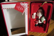 Lenox Holidays SANTA Claus Figurine Ornament Holding Wreath NIB picture