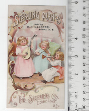 Sterling Piano Co. Children Playing Music Victorian Trade Card 3