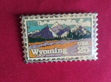 Vintage Wyoming 1890 Statehood Postage Stamp Lapel Pin picture