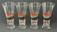 4 Vintage Anheuser-Busch 1996 Budweiser Fluted Beer Glasses Clydesdales picture