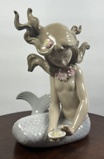 Lladro Mirage Mermaid Holding Pearl in Shell Figurine #1415 Glossy *Cracked* picture