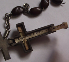 4 Bead St Saint Dominic tree relic wood crucifix cross reliquary rosary pendant picture