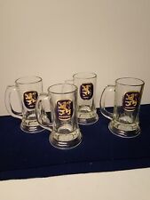 Lowenbrau 6 Inch Tall Beer Mugs Heavy Glass Set of 4 picture