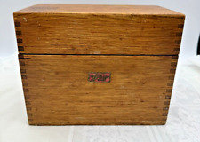 Vintage Weis Dovetail Oak Index Card File Box Recipe Wood picture