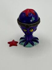 Vintage Purple Octopus Hinged Trinket Box Miniature Red Starfish Inside picture