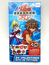 Bakugan Battle Brawlers Valentines with 34 Mini Cards and 35 Tattoos Sealed NIB picture