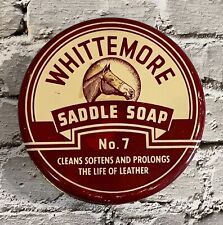 Vintage Whittemore’s Saddle Soap Can Tin w/ Lid Horse Graphic Advertising Tin picture