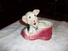 Vintage Dog With Shoe Ceramic Planter picture