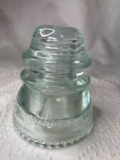Old Vintage Hemingray No. 42 Clear/Grn Glass RR Railroad Telegraph Insulator USA picture