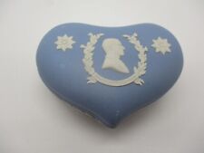 Vintage Wedgewood Royal Blue JASPERWARE HRH DUKE OF EDINBURGH Heart Trinket Box picture