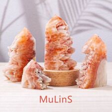 1pc Red Banded Calcite Tower Cluster Point Crystal Pork Stone Gemstone Teeth picture