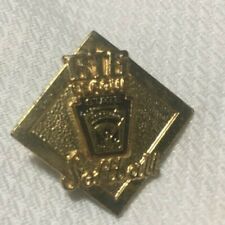 Big League State Softball Lapel Hat Pin Gold Tone Enamel Collectible picture