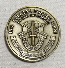 19th Special Forces Group Airborne 1980s  Army Challenge Coin picture