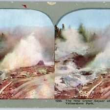 c1900s Yellowstone Park Norris Geyser Basin Crater Litho Photo Stereo Card V7 picture