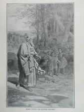 Orig. 1905 Christian 5.75x8 Engraving Print: Bears Destroy The Mocking Children picture