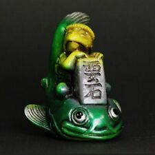Y&G x One up. Limited Kappa on Sealed Catfish Soft Vinyl - Green Sofubi Japan picture