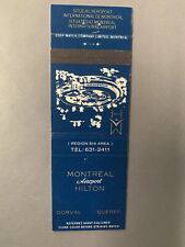 Vintage Montreal Hilton Hotel Dorval Quebec Canada Matchbook Cover Aeroport Vtg picture