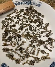 Old Vintage Antique Skeleton 125 Keys Lot Small Large Bulk Necklace Pendant NEW* picture