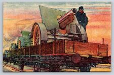 Railroad Postcard WWI German Art Gun Transport Railcar Balkanzug Haase AT14 picture