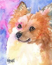 Pomeranian Dog 11x14 signed art PRINT RJK painting   picture