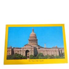 Postcard The Texas State Capitol In Austin Yellow Border Chrome Unposted picture